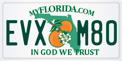 FL license plate EVXM80