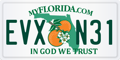 FL license plate EVXN31