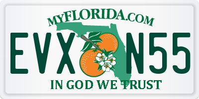 FL license plate EVXN55