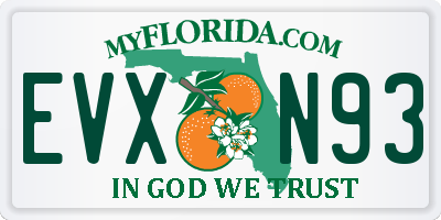 FL license plate EVXN93
