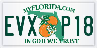FL license plate EVXP18