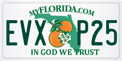 FL license plate EVXP25