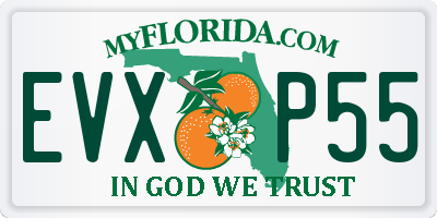 FL license plate EVXP55