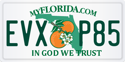 FL license plate EVXP85