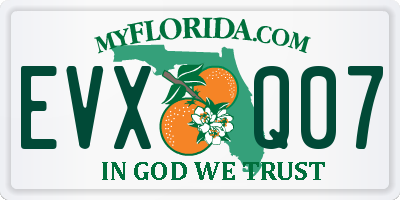 FL license plate EVXQ07