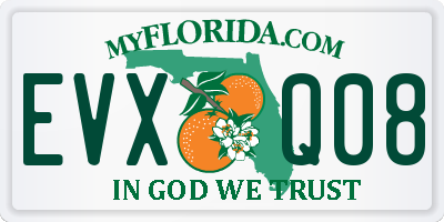 FL license plate EVXQ08