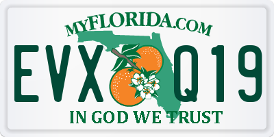 FL license plate EVXQ19