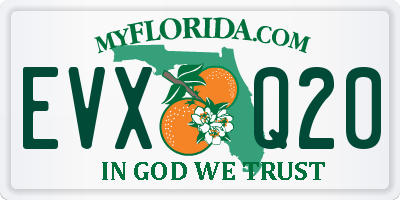 FL license plate EVXQ20