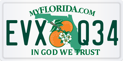 FL license plate EVXQ34