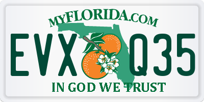 FL license plate EVXQ35