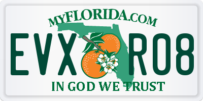 FL license plate EVXR08