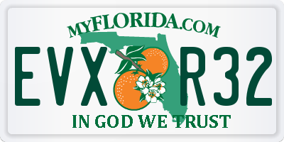 FL license plate EVXR32