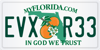 FL license plate EVXR33