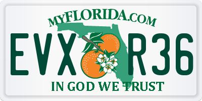 FL license plate EVXR36