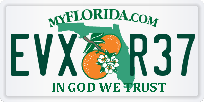 FL license plate EVXR37