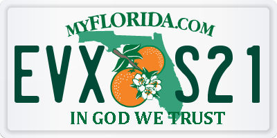 FL license plate EVXS21