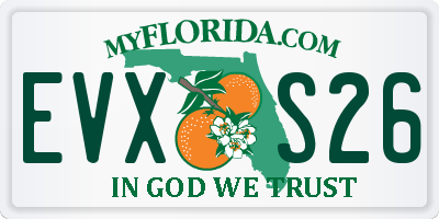 FL license plate EVXS26