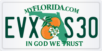 FL license plate EVXS30
