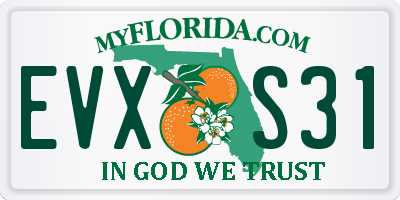 FL license plate EVXS31