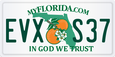 FL license plate EVXS37