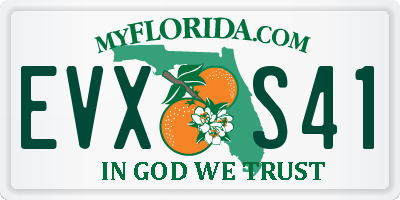 FL license plate EVXS41