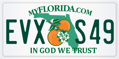 FL license plate EVXS49