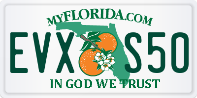 FL license plate EVXS50