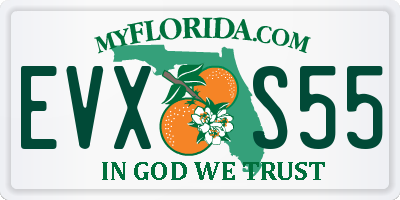 FL license plate EVXS55