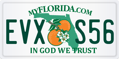 FL license plate EVXS56
