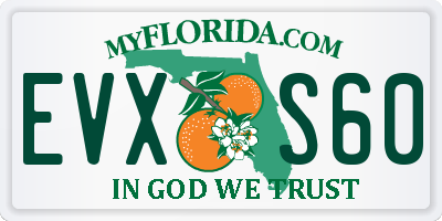 FL license plate EVXS60