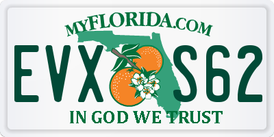 FL license plate EVXS62