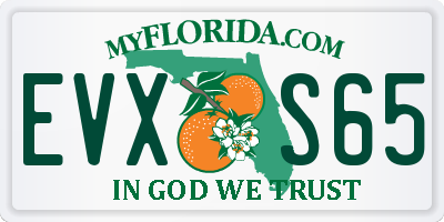 FL license plate EVXS65
