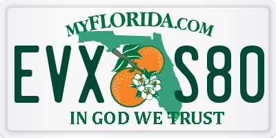 FL license plate EVXS80