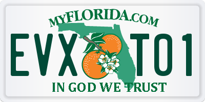 FL license plate EVXT01