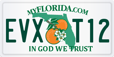 FL license plate EVXT12