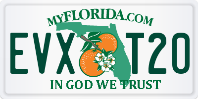 FL license plate EVXT20