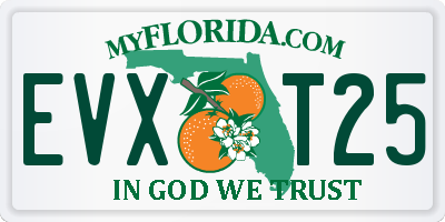 FL license plate EVXT25