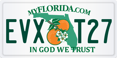 FL license plate EVXT27