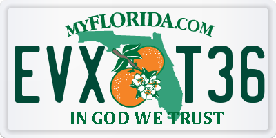 FL license plate EVXT36