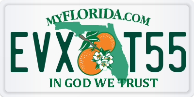 FL license plate EVXT55