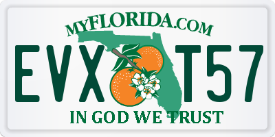 FL license plate EVXT57