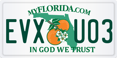 FL license plate EVXU03