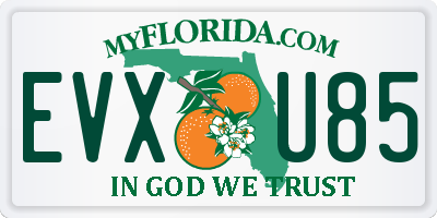 FL license plate EVXU85