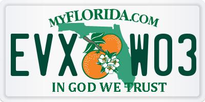 FL license plate EVXW03