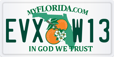 FL license plate EVXW13