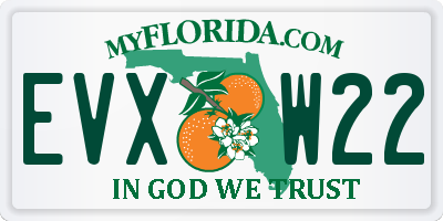 FL license plate EVXW22