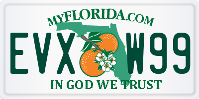 FL license plate EVXW99
