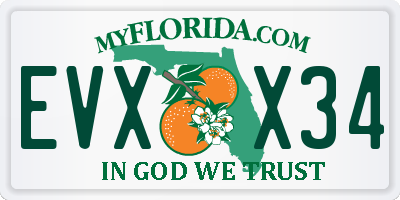 FL license plate EVXX34