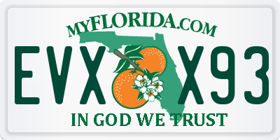 FL license plate EVXX93