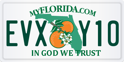 FL license plate EVXY10